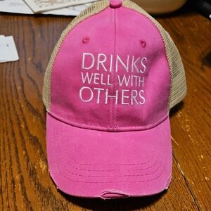 Adam Pink and Tan Embroidered Cap